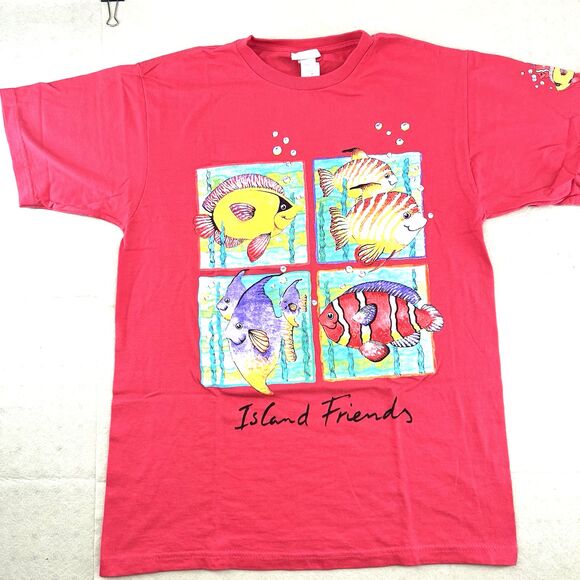 VTG Bobbie Brooks "Island Friends" Tropical Fish Grandma Core Tshirt Size M - Picture 5 of 14